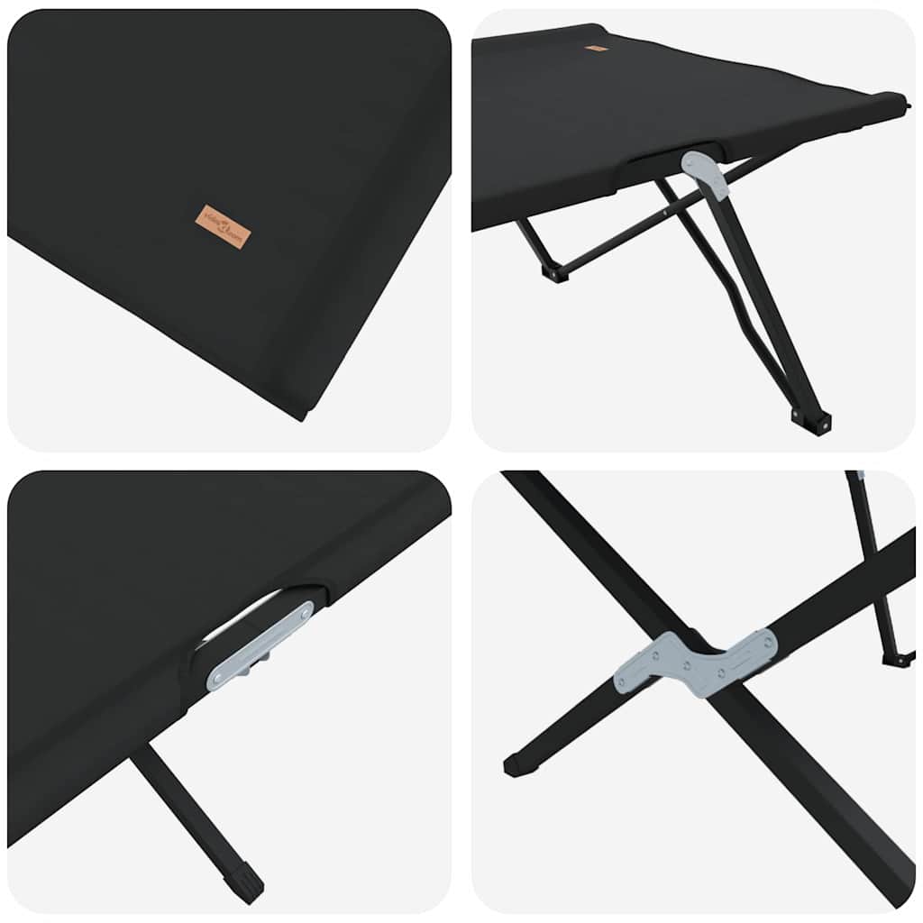 Cama de Camping Dobrável Preto 206 x 76 x 74 cm Tecido Oxford