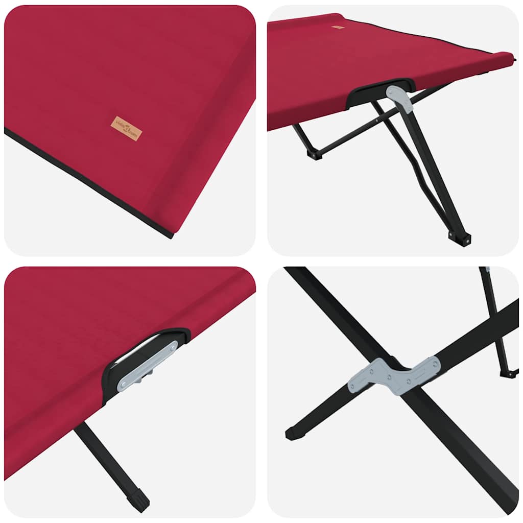 Cama de Camping Dobrável Dobrar Vermelho 206 x 76 x 74 cm