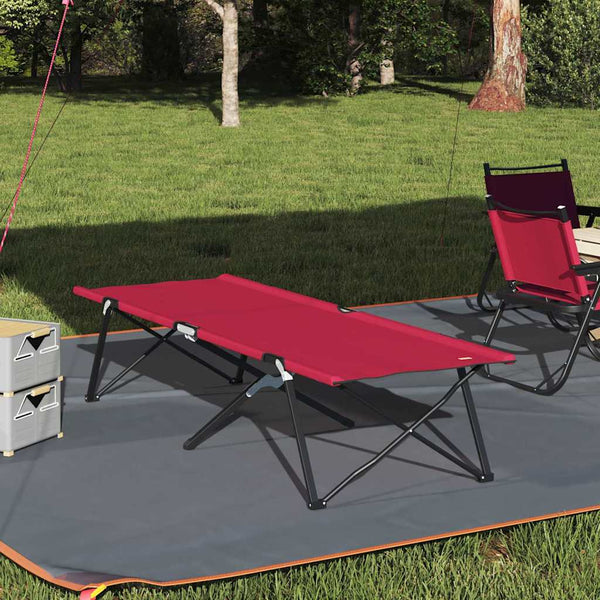 Cama de Camping Dobrável Dobrar Vermelho 206 x 76 x 74 cm