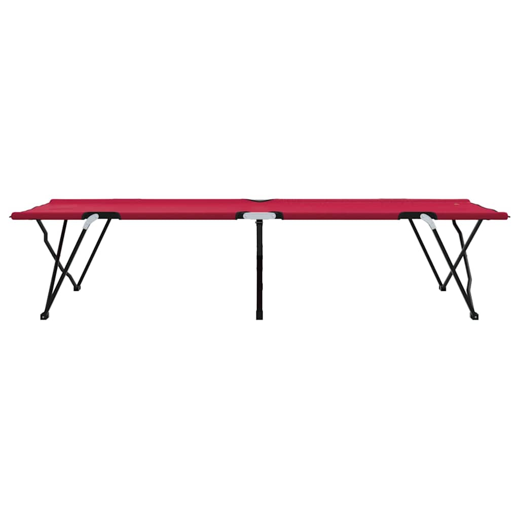 Cama de Camping Dobrável Dobrar Vermelho 206 x 76 x 74 cm
