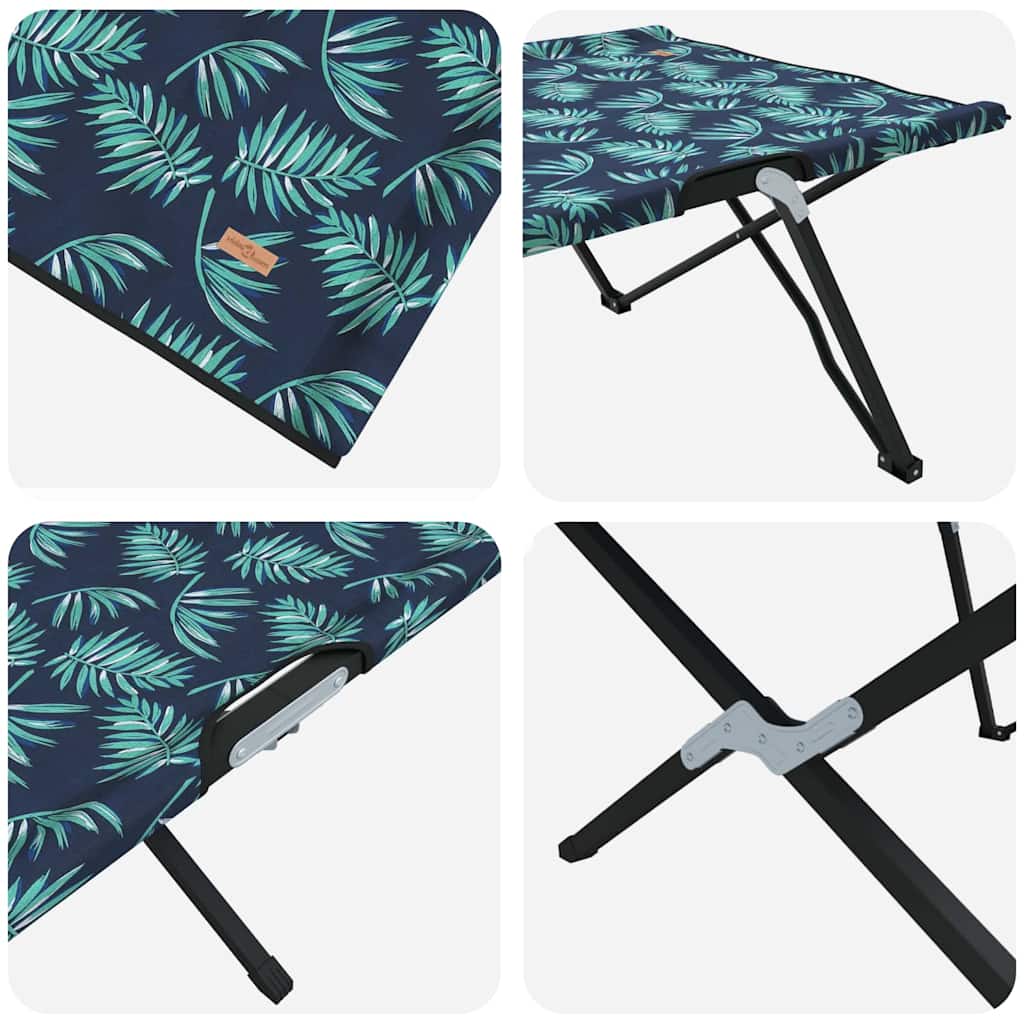 Cama de Camping Dobrável Padrão de folhas 206 x 76 x 74 cm