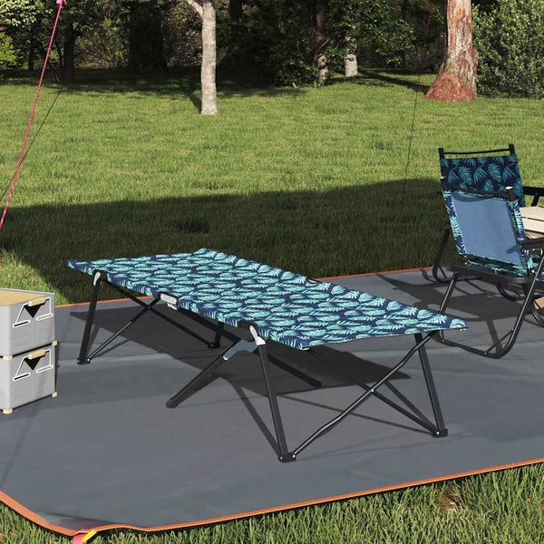 Cama de Camping Dobrável Padrão de folhas 206 x 76 x 74 cm