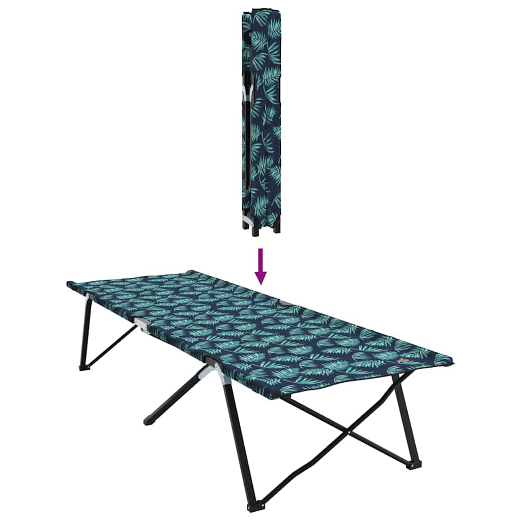Cama de Camping Dobrável Padrão de folhas 206 x 76 x 74 cm