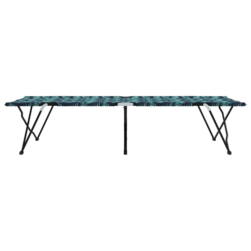 Cama de Camping Dobrável Padrão de folhas 206 x 76 x 74 cm
