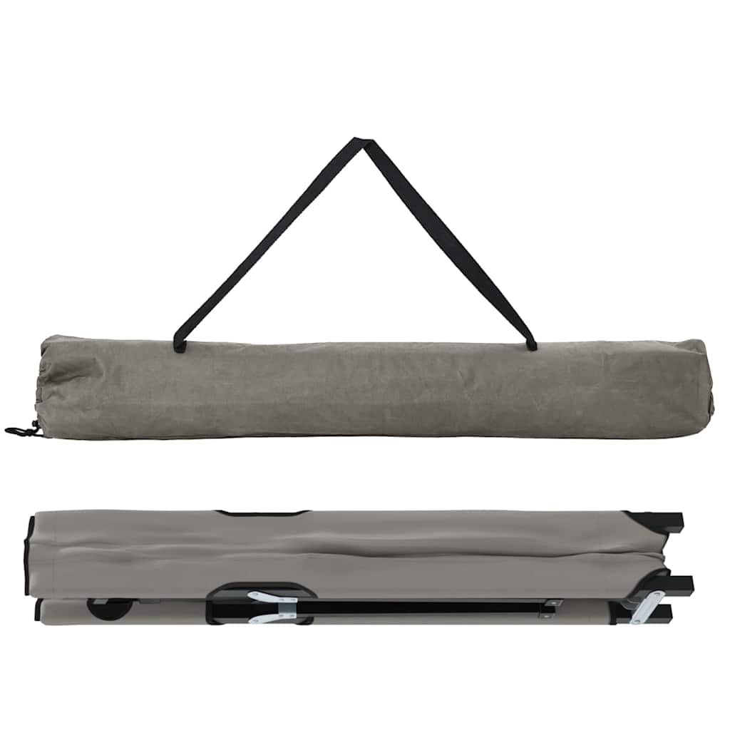 Cama de Camping Dobrável Dobrar 2 pcs Cinzeto 206 x 76 x 74 cm