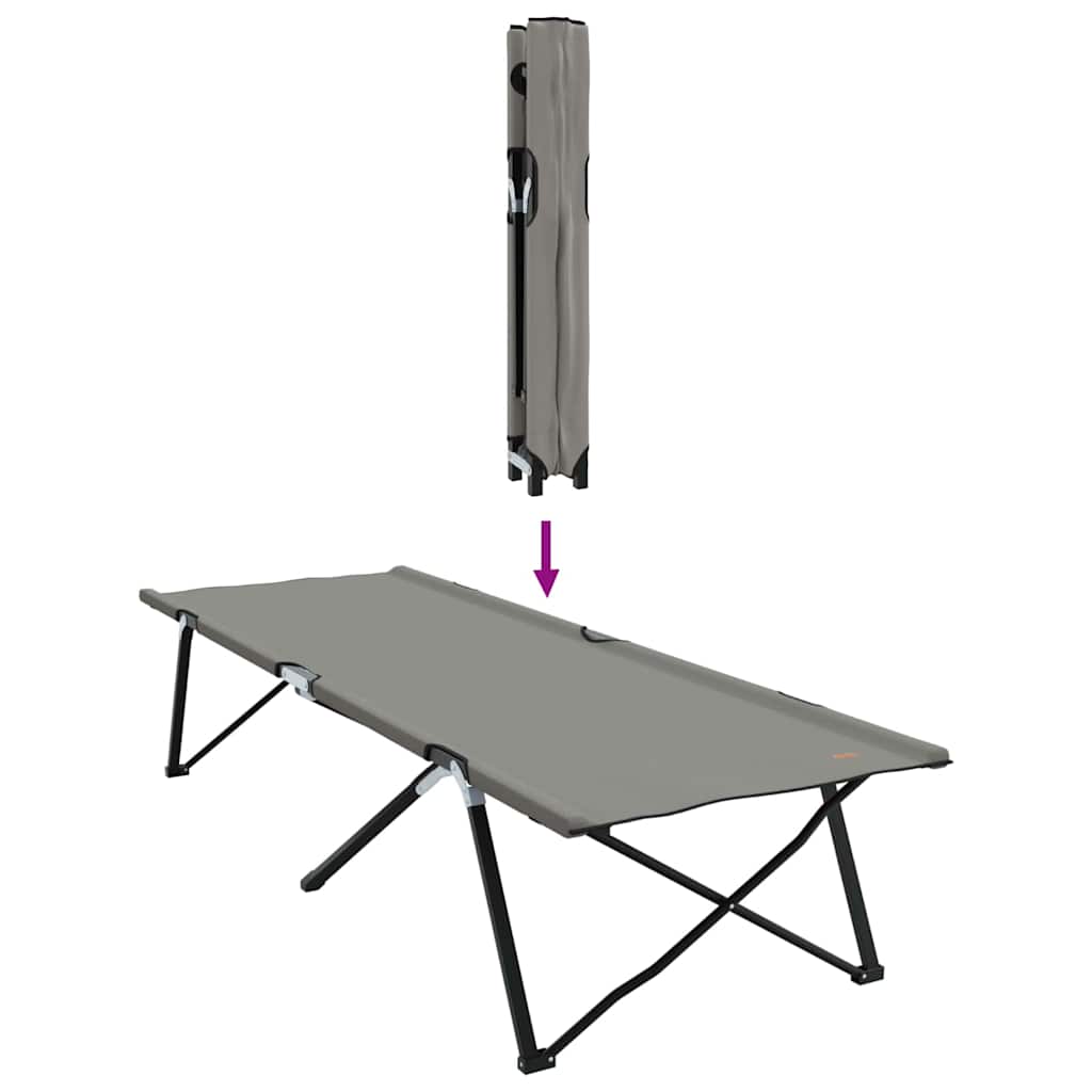 Cama de Camping Dobrável Dobrar 2 pcs Cinzeto 206 x 76 x 74 cm