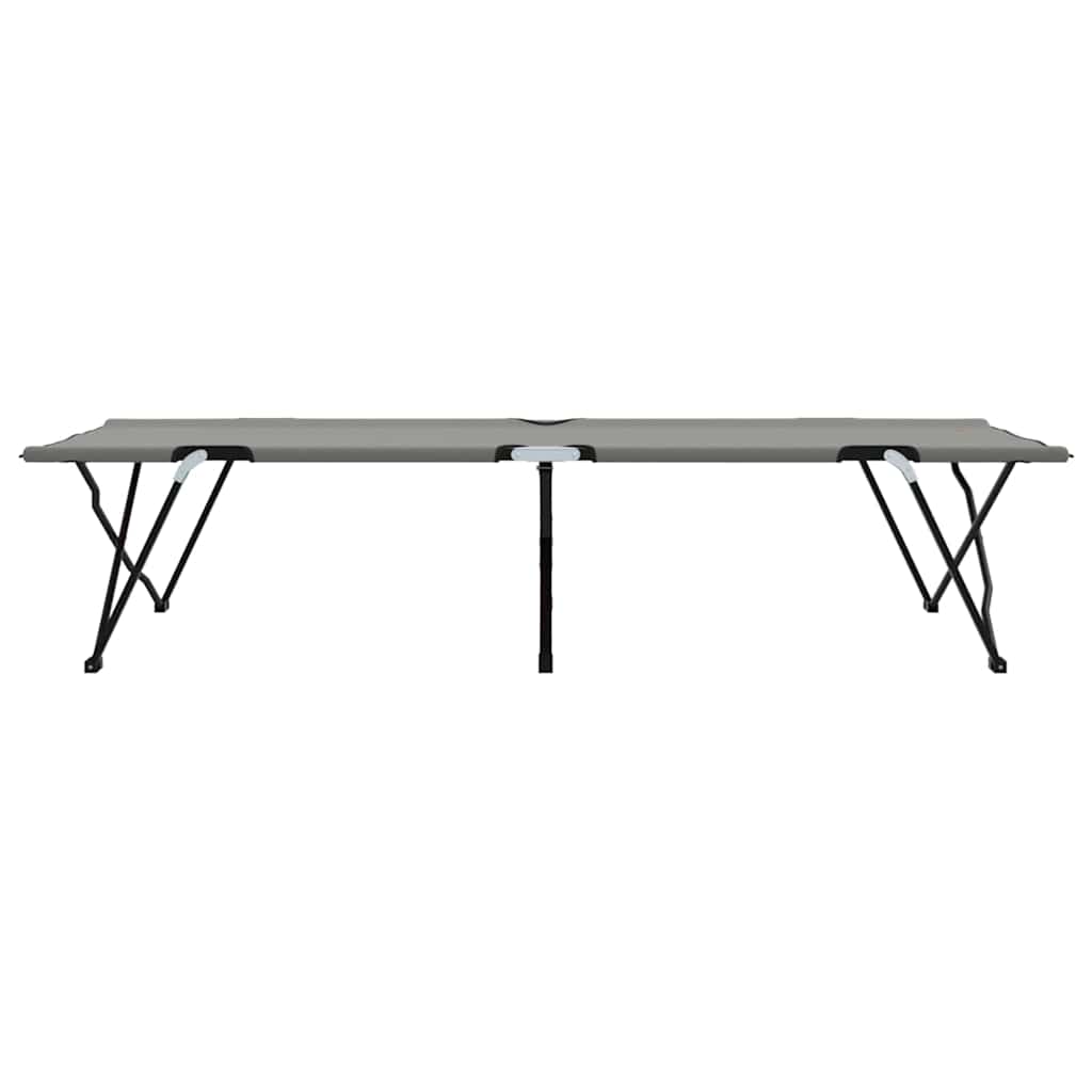 Cama de Camping Dobrável Dobrar 2 pcs Cinzeto 206 x 76 x 74 cm