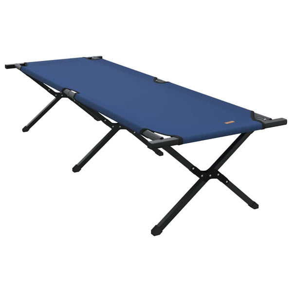 Cama de Camping Dobrável Manual Azul Tecido Oxford