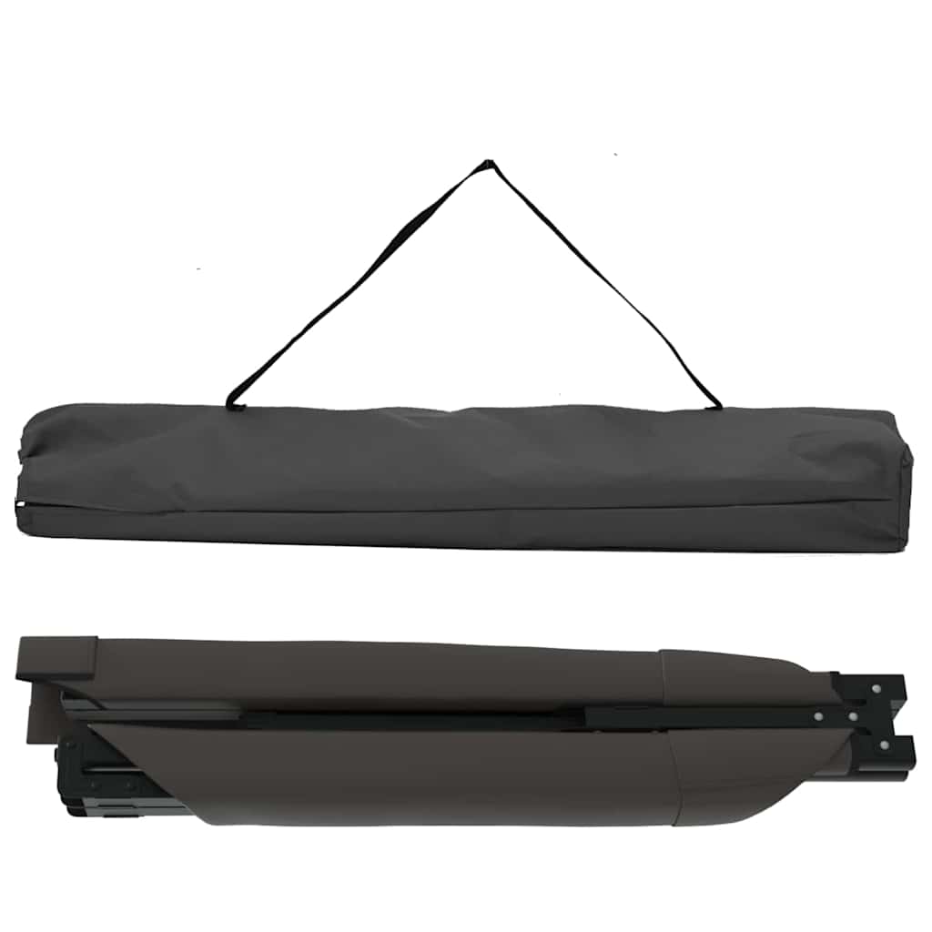 Cama de Camping Dobrável Manual Preto Tecido Oxford
