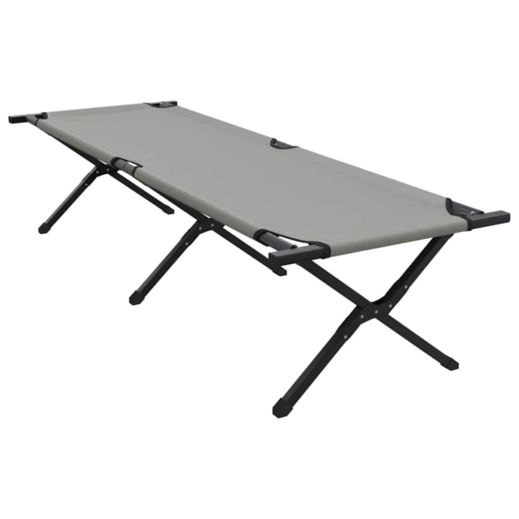 Cama de Camping Dobrável Manual Cinzeto Tecido Oxford