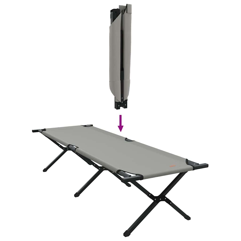 Cama de Camping Dobrável Manual Cinzeto Tecido Oxford