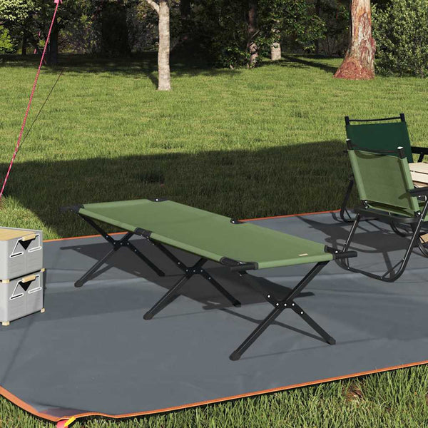 Cama de Camping Dobrável Manual Amy amarelo Tecido Oxford