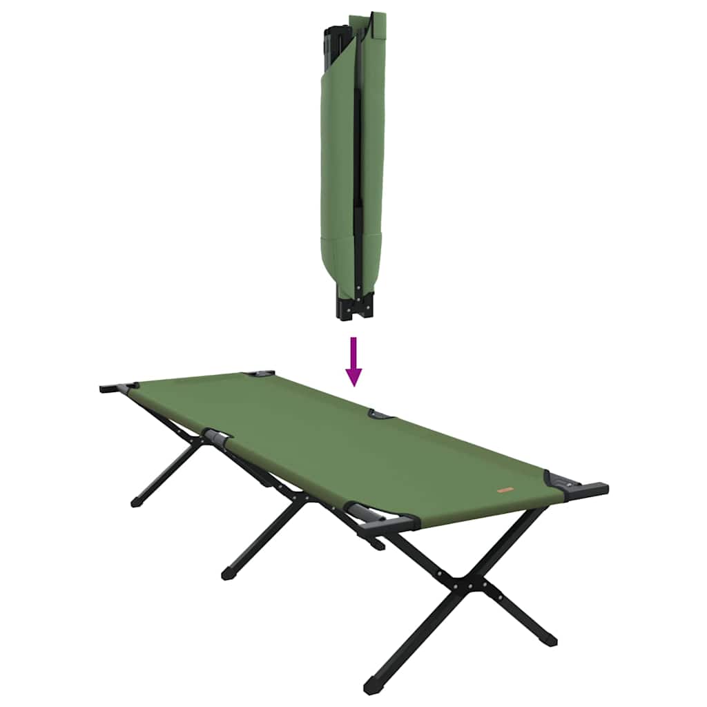 Cama de Camping Dobrável Manual Amy amarelo Tecido Oxford