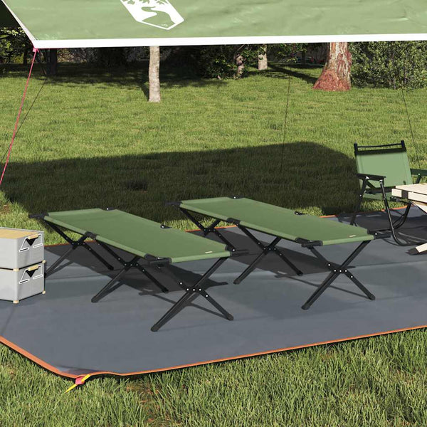 Cama de Camping Dobrável Manual 2 pcs Amy amarelo Tecido Oxford