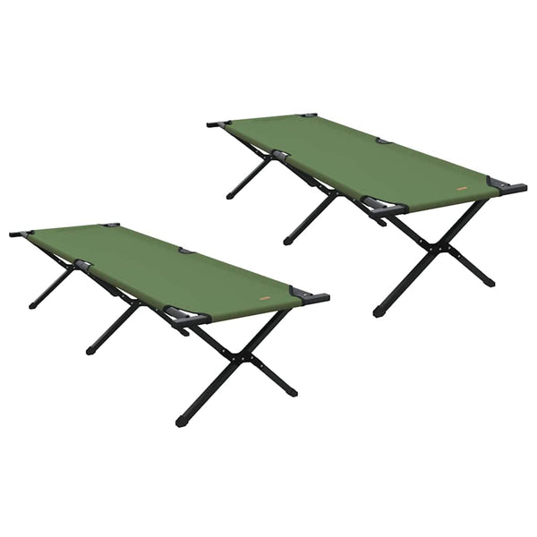 Cama de Camping Dobrável Manual 2 pcs Amy amarelo Tecido Oxford