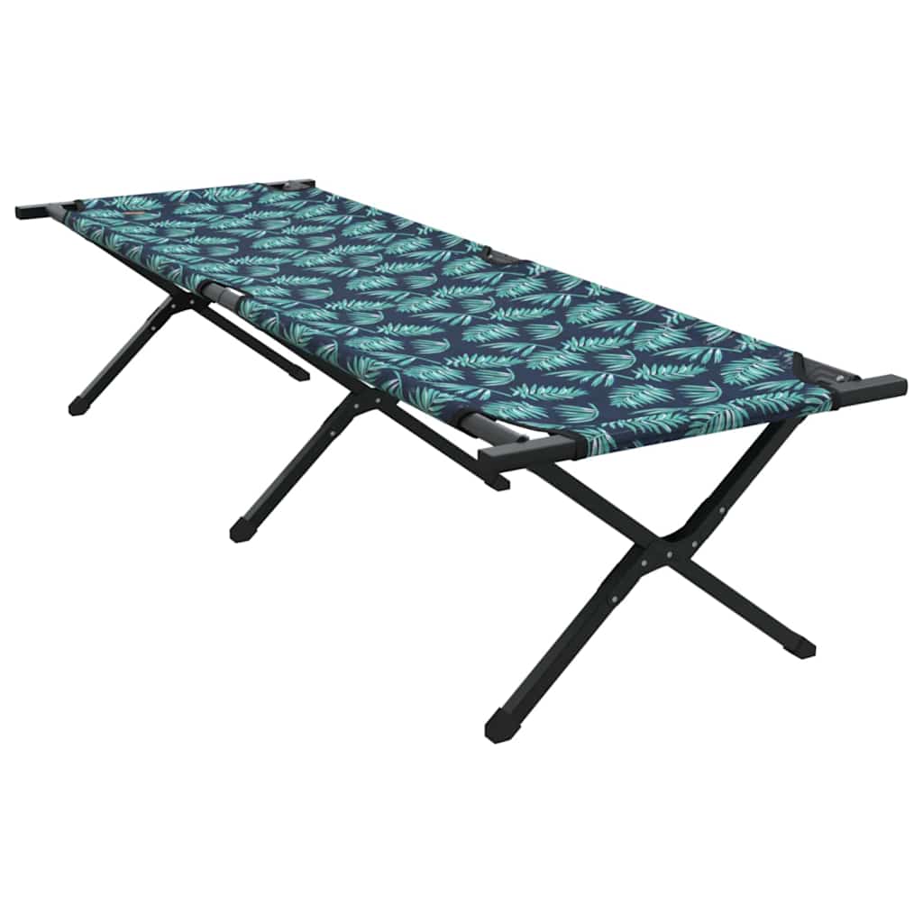 Cama de Camping Dobrável 2 pcs Padrão de folhas Tecido Oxford