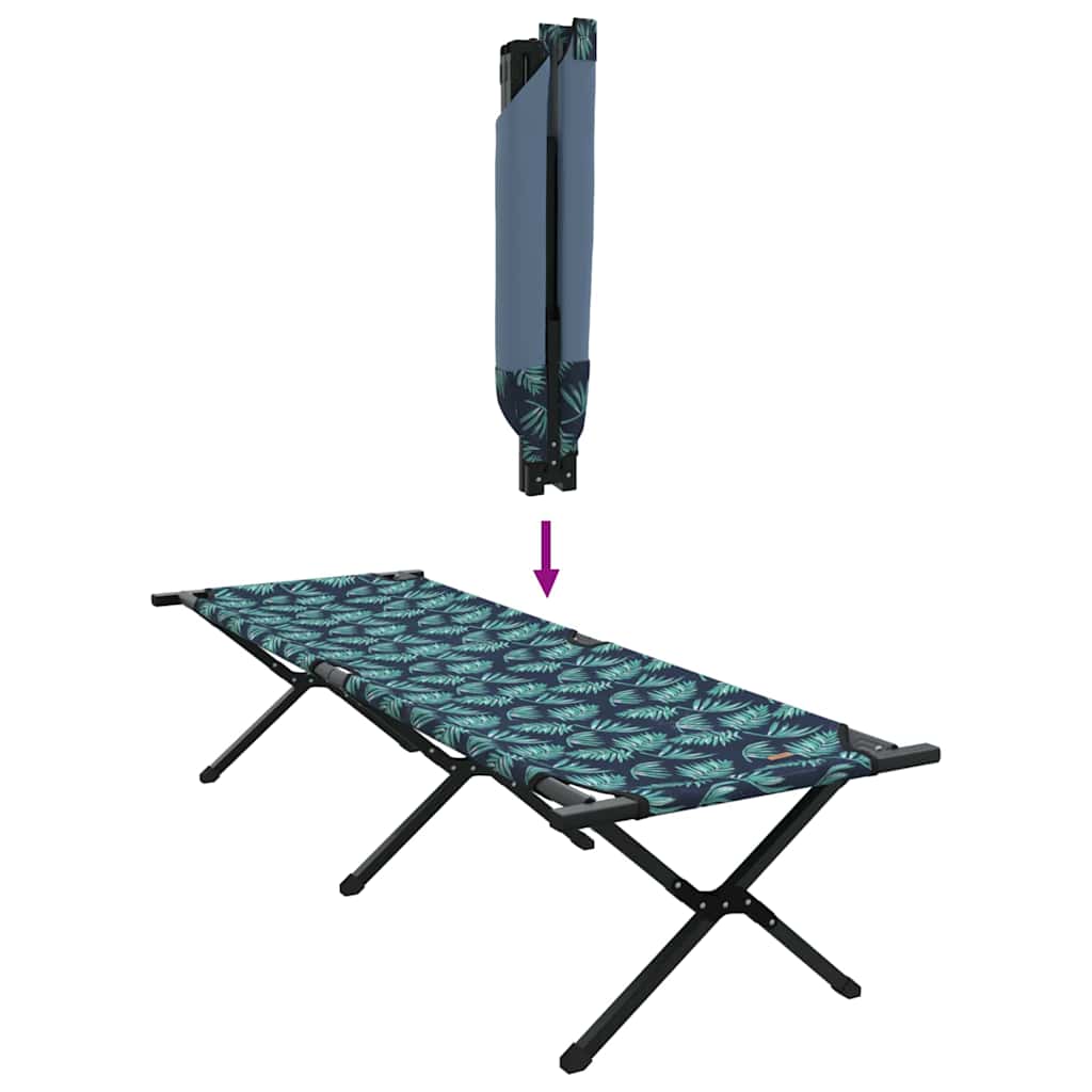 Cama de Camping Dobrável 2 pcs Padrão de folhas Tecido Oxford