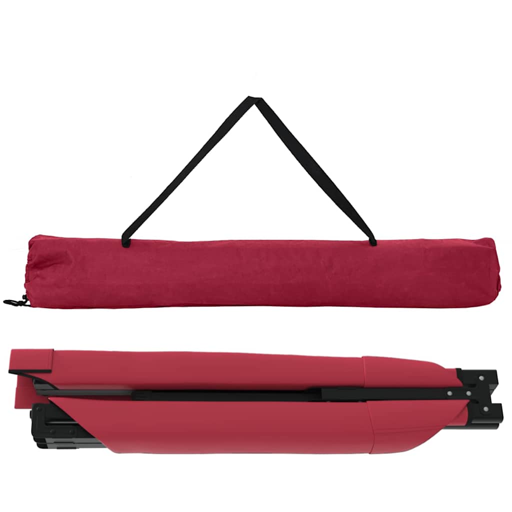 Cama de Camping Dobrável Manual Vermelho Tecido Oxford