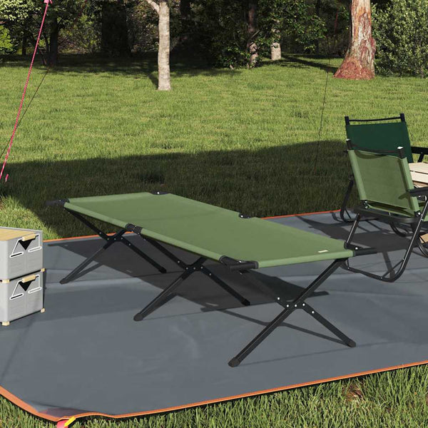 Cama de Camping Dobrável Manual Amy amarelo Tecido Oxford
