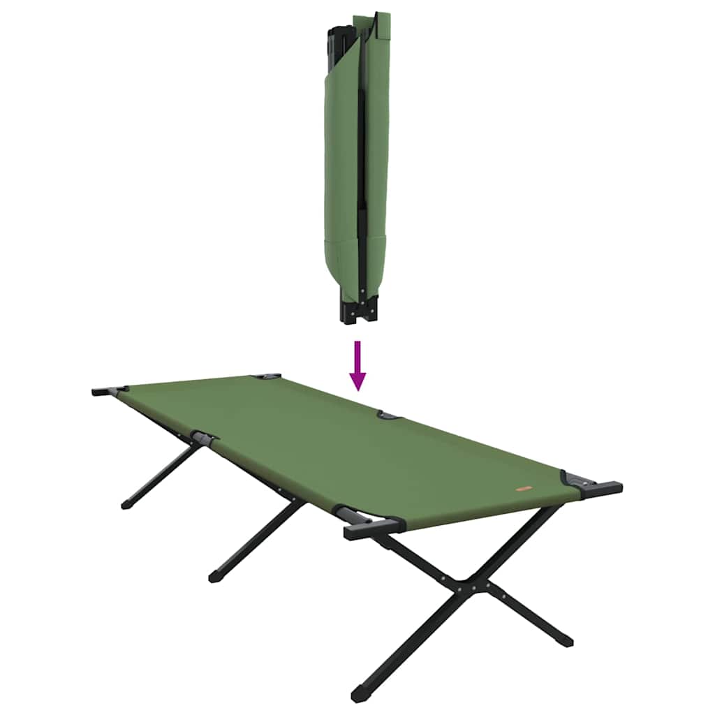 Cama de Camping Dobrável Manual Amy amarelo Tecido Oxford