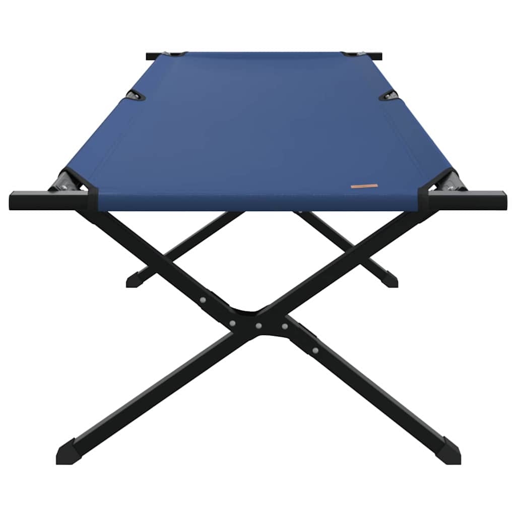 Cama de Camping Dobrável Manual 2 pcs Azul Tecido Oxford