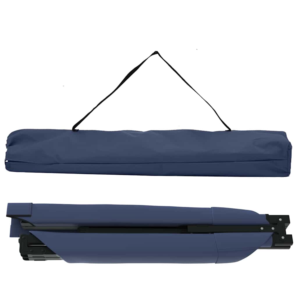 Cama de Camping Dobrável Manual 2 pcs Azul Tecido Oxford