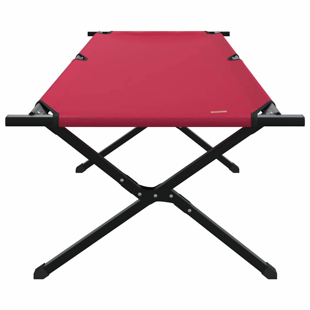 Cama de Camping Dobrável Manual 2 pcs Vermelho Tecido Oxford