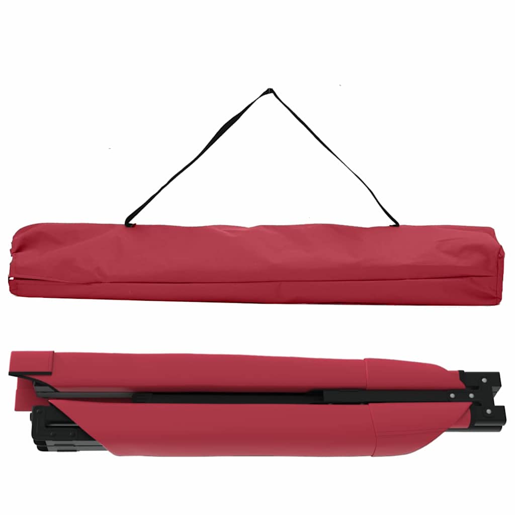 Cama de Camping Dobrável Manual 2 pcs Vermelho Tecido Oxford