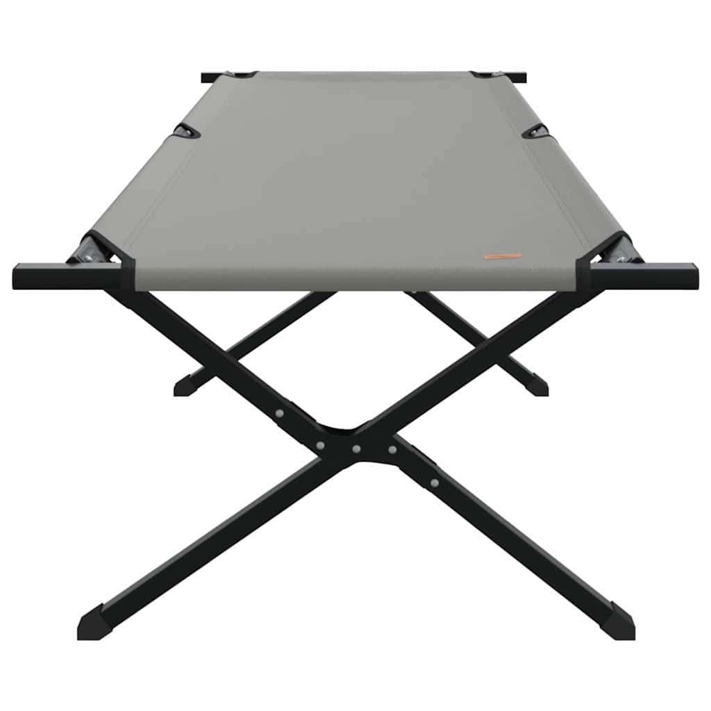 Cama de Camping Dobrável Manual 2 pcs Cinzeto Tecido Oxford