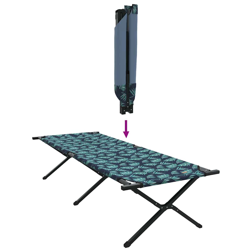Cama de Camping Dobrável 2 pcs Padrão de folhas Tecido Oxford