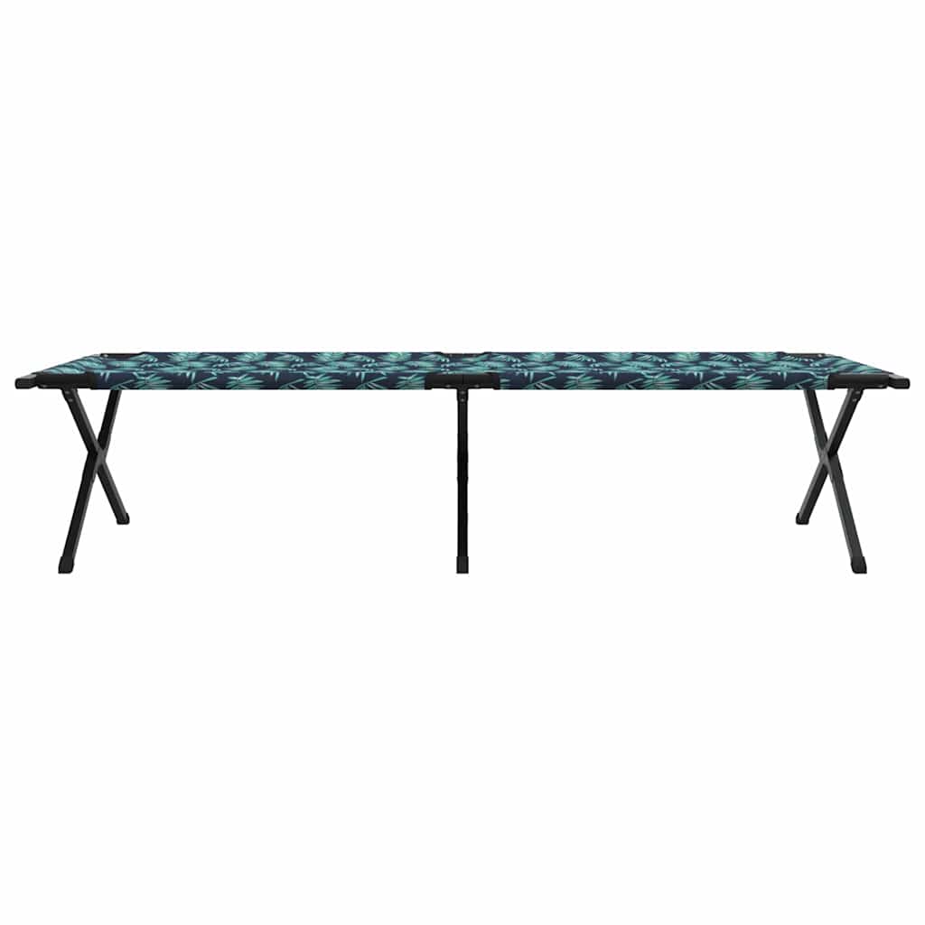 Cama de Camping Dobrável 2 pcs Padrão de folhas Tecido Oxford