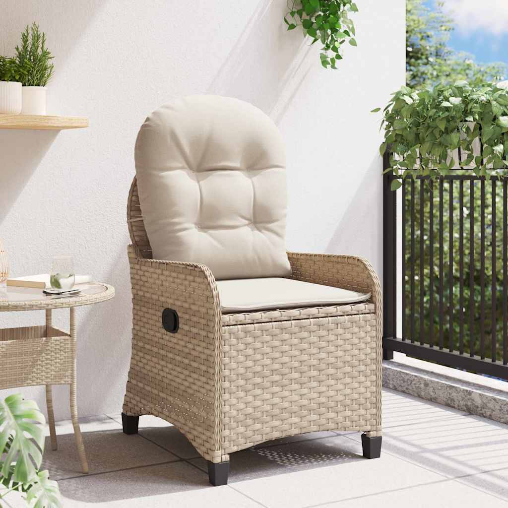 Poltrona reclinável Bege 56 x 66 x 95cm vime PE