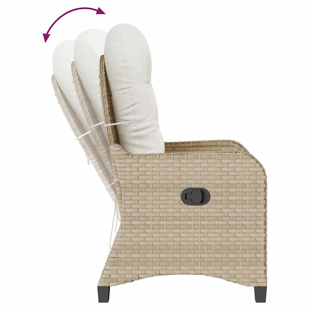 Poltrona reclinável Bege 56 x 66 x 95cm vime PE
