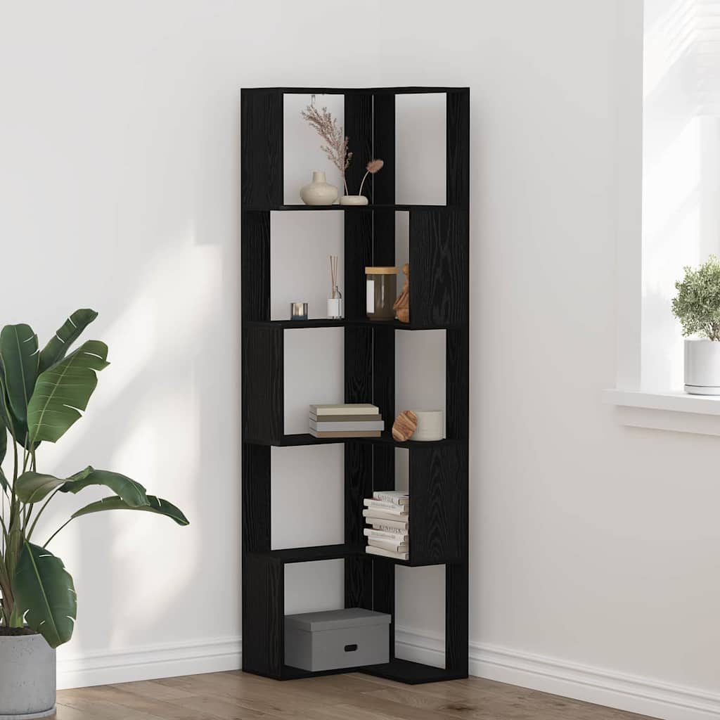 Estante de Canto Carvalho preto 50 x 50 x 179 cm
