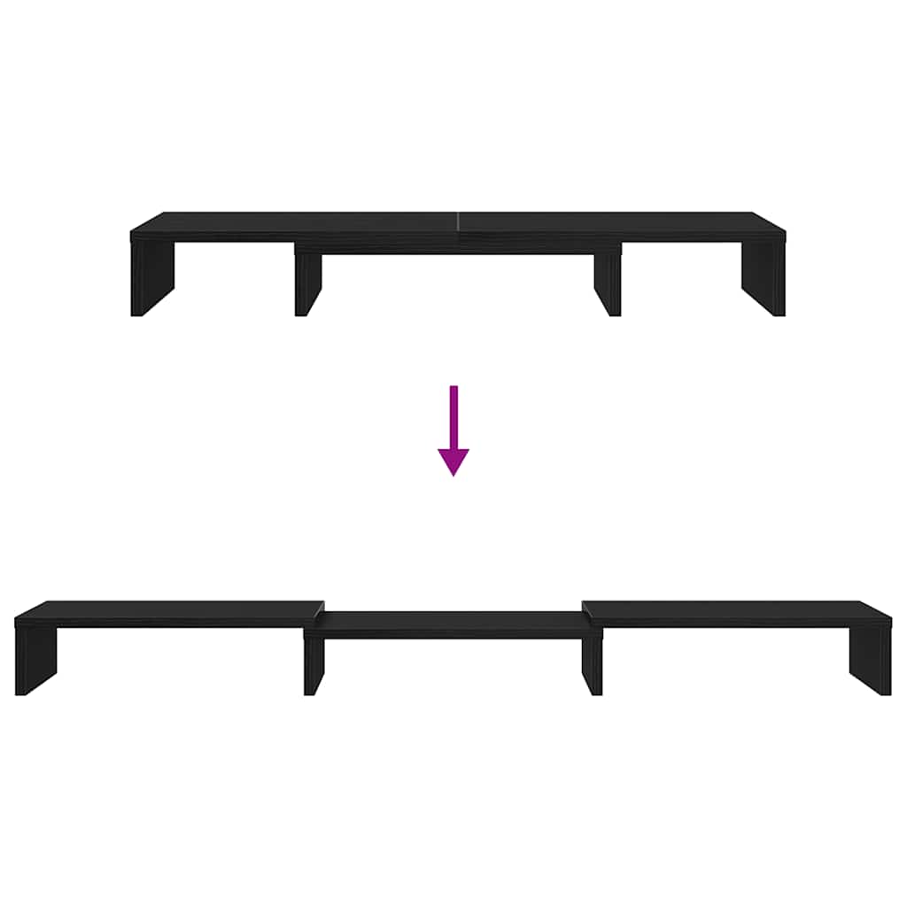 Suporte p/ monitor ajustável 80x24x10,5 cm carvalho preto