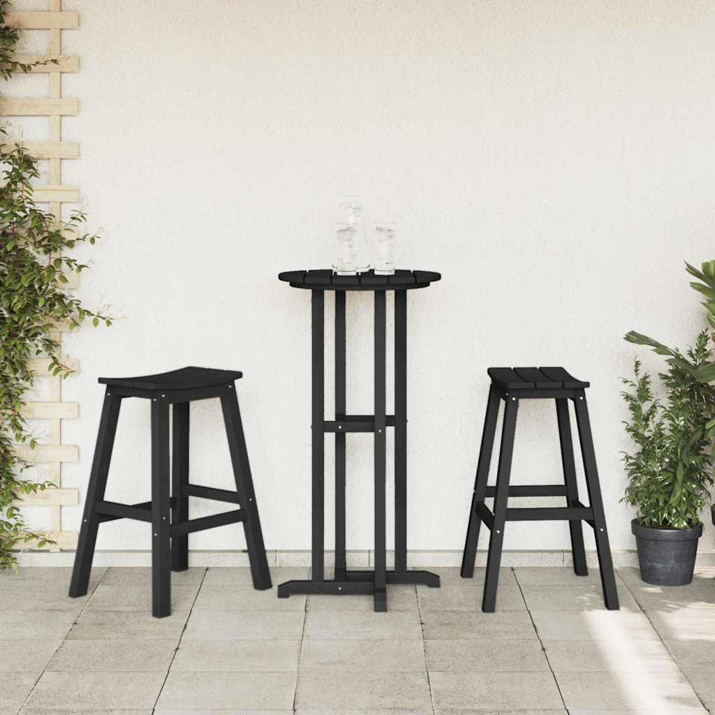 Banco de bar 2 pcs Preto 52 x 43 x 73.5cm Plástico