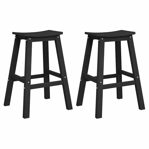 Banco de bar 2 pcs Preto 52 x 43 x 73.5cm Plástico