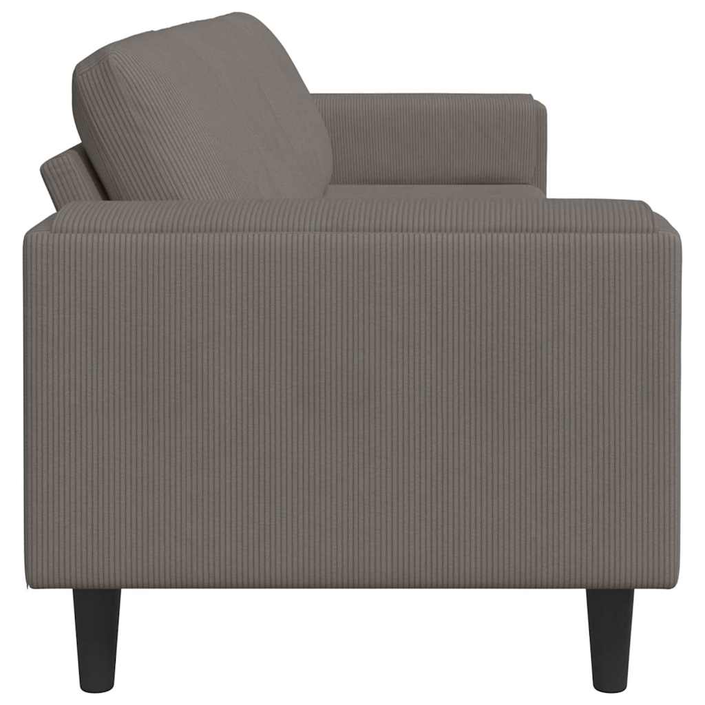 Sofá de Tecido Cinzento-claro 208 cm Tecido de veludo côtelé