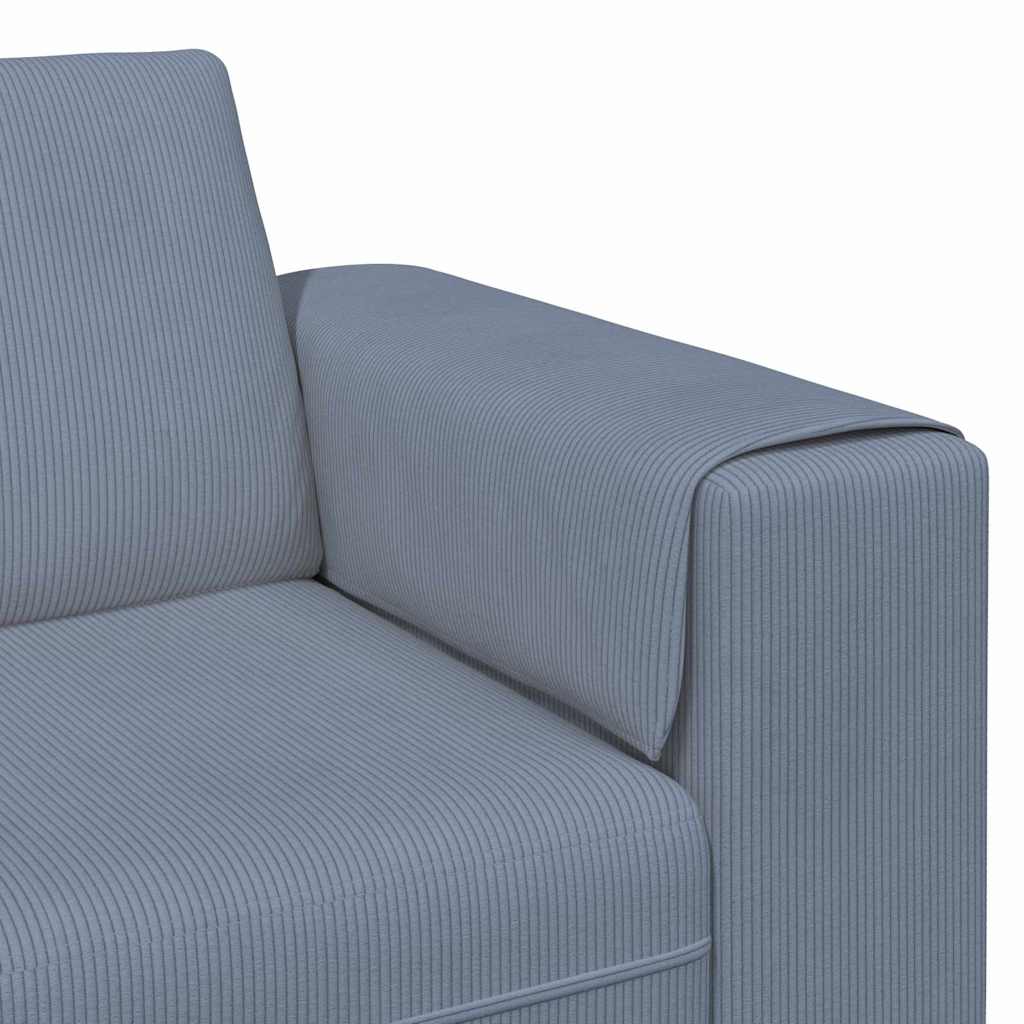 Sofá de Tecido com almofada Azul 208 cm Tecido de veludo côtelé