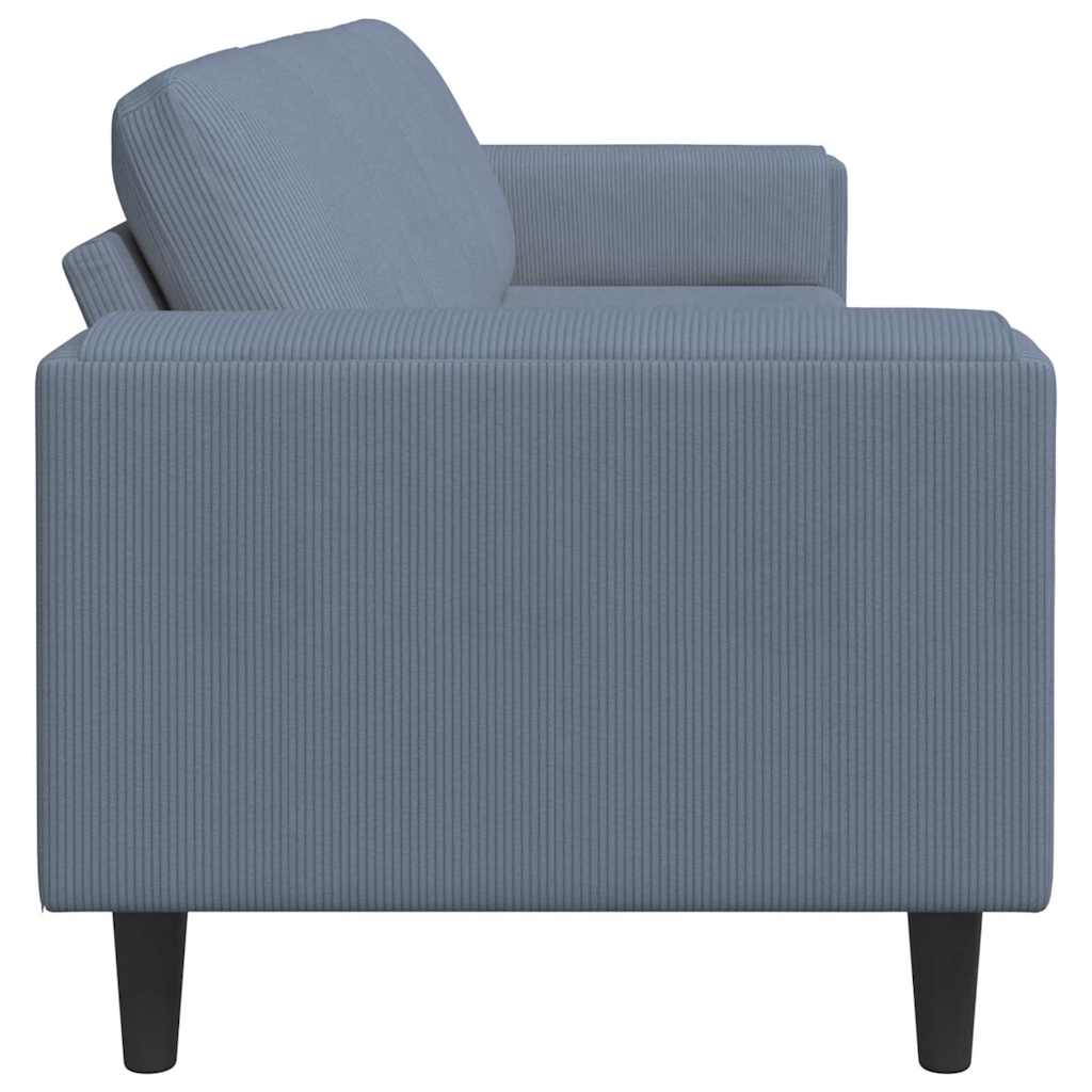Sofá de Tecido com almofada Azul 208 cm Tecido de veludo côtelé