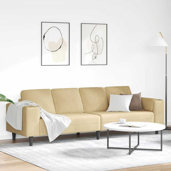 Sofá de Tecido Cinza Verde 208 cm Tecido de veludo côtelé