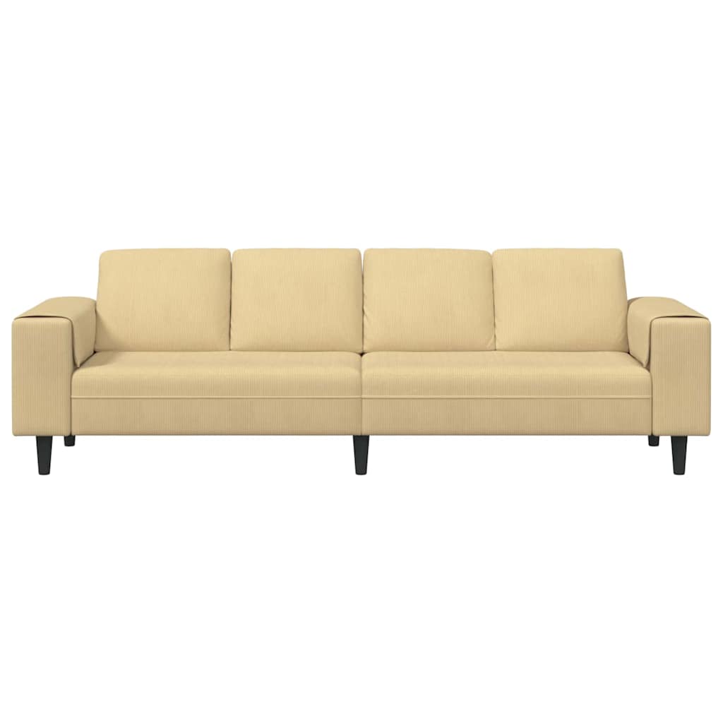 Sofá de Tecido Cinza Verde 208 cm Tecido de veludo côtelé