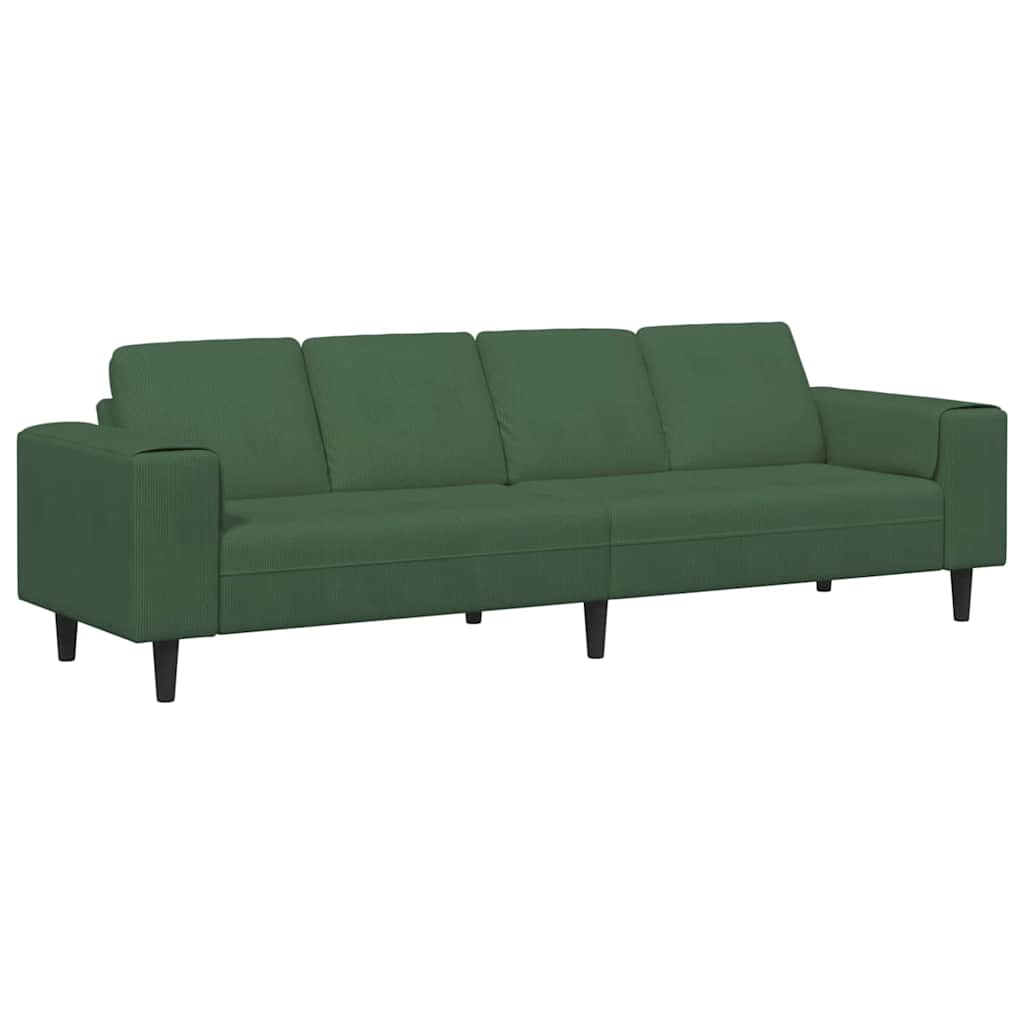 Sofá de Tecido Verde Escuro 208 cm Tecido de veludo côtelé