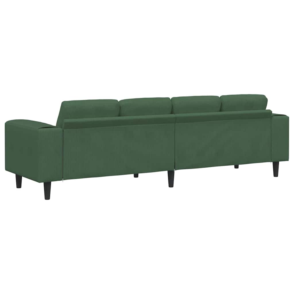Sofá de Tecido Verde Escuro 208 cm Tecido de veludo côtelé
