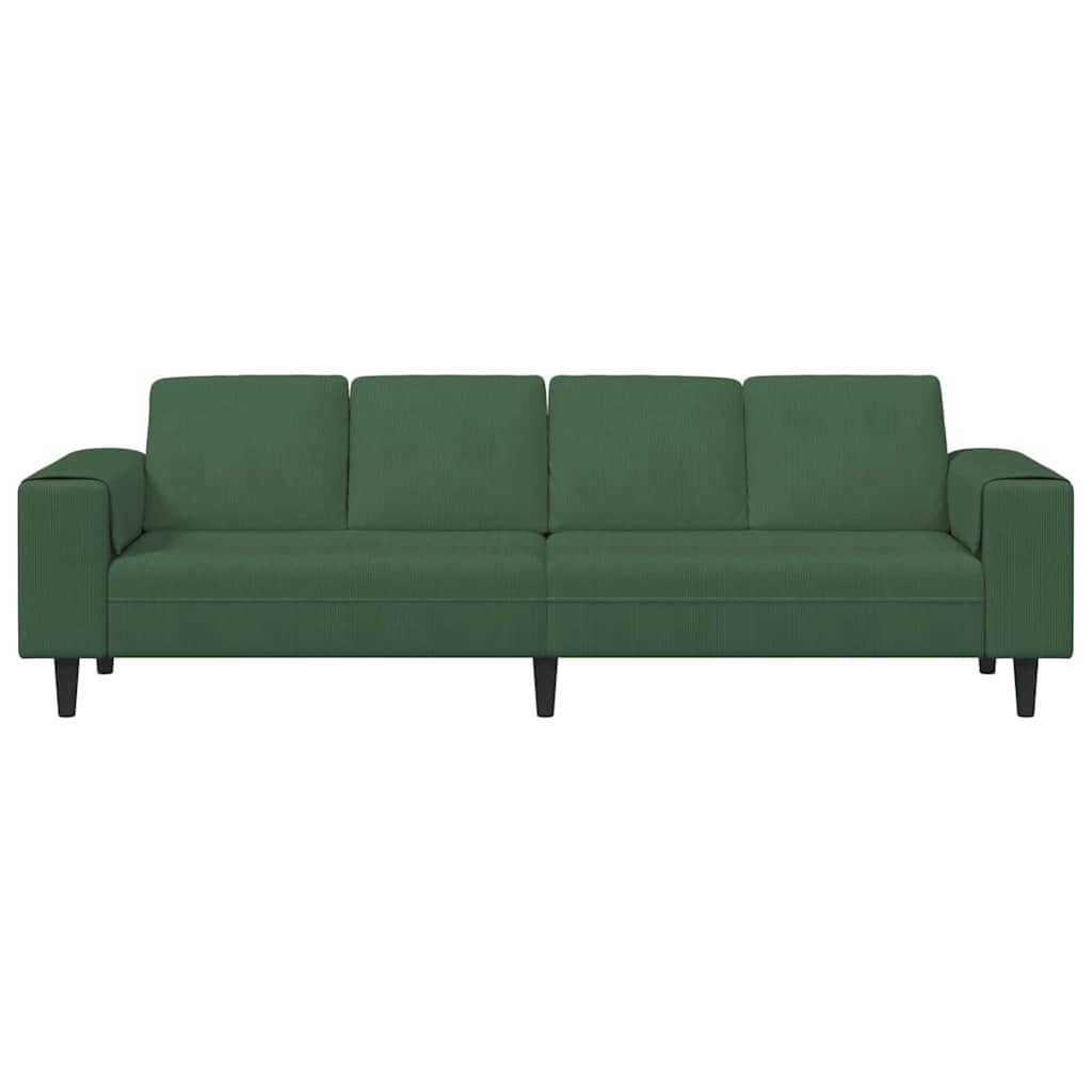 Sofá de Tecido Verde Escuro 208 cm Tecido de veludo côtelé