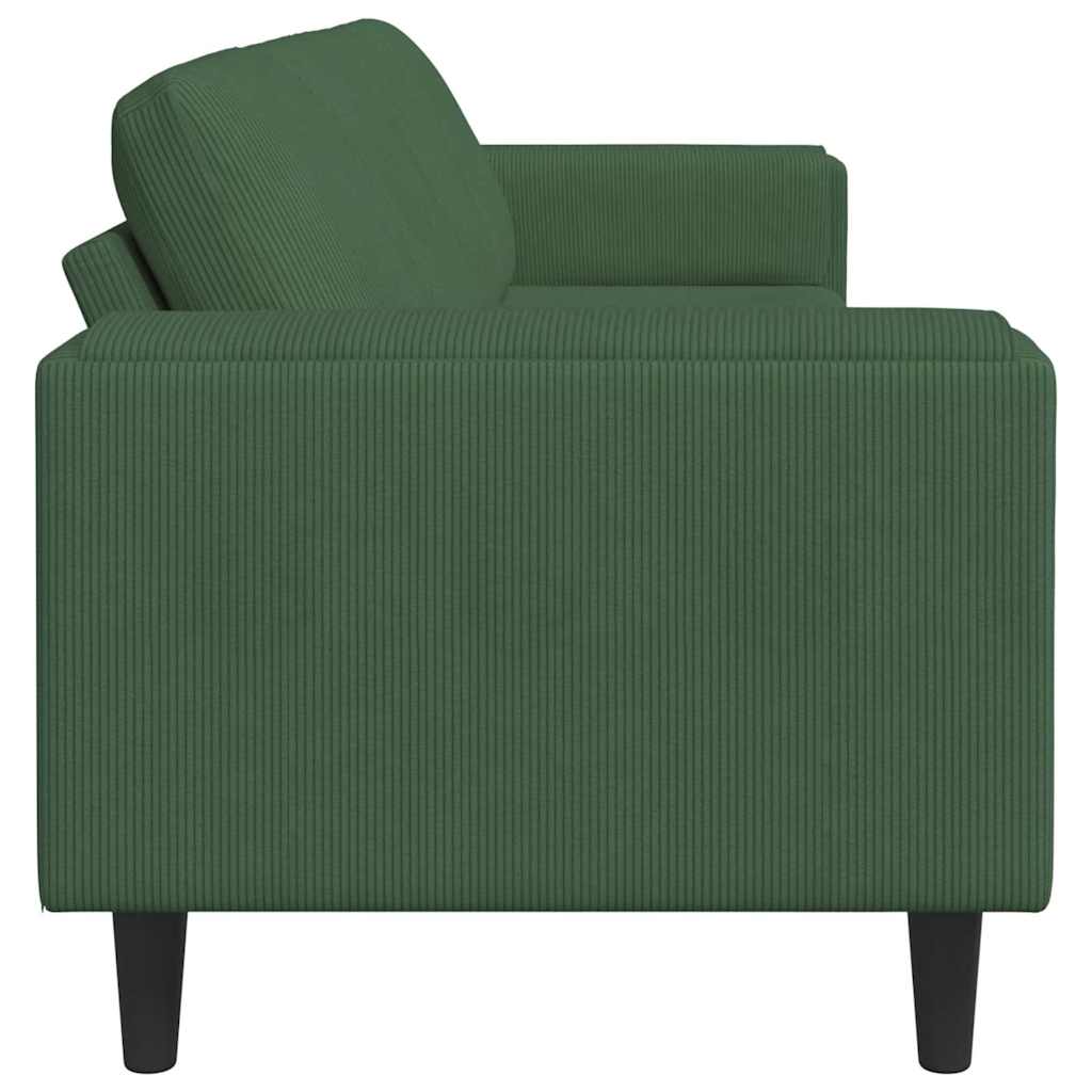 Sofá de Tecido Verde Escuro 208 cm Tecido de veludo côtelé