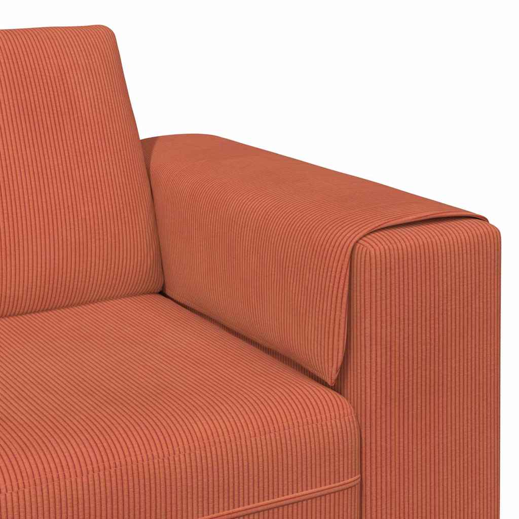 Sofá de Tecido com almofada Laranja Vermelho Tecido de veludo côtelé