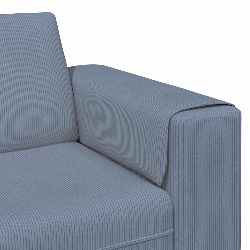 Sofá de Tecido com almofada Azul Tecido de veludo côtelé