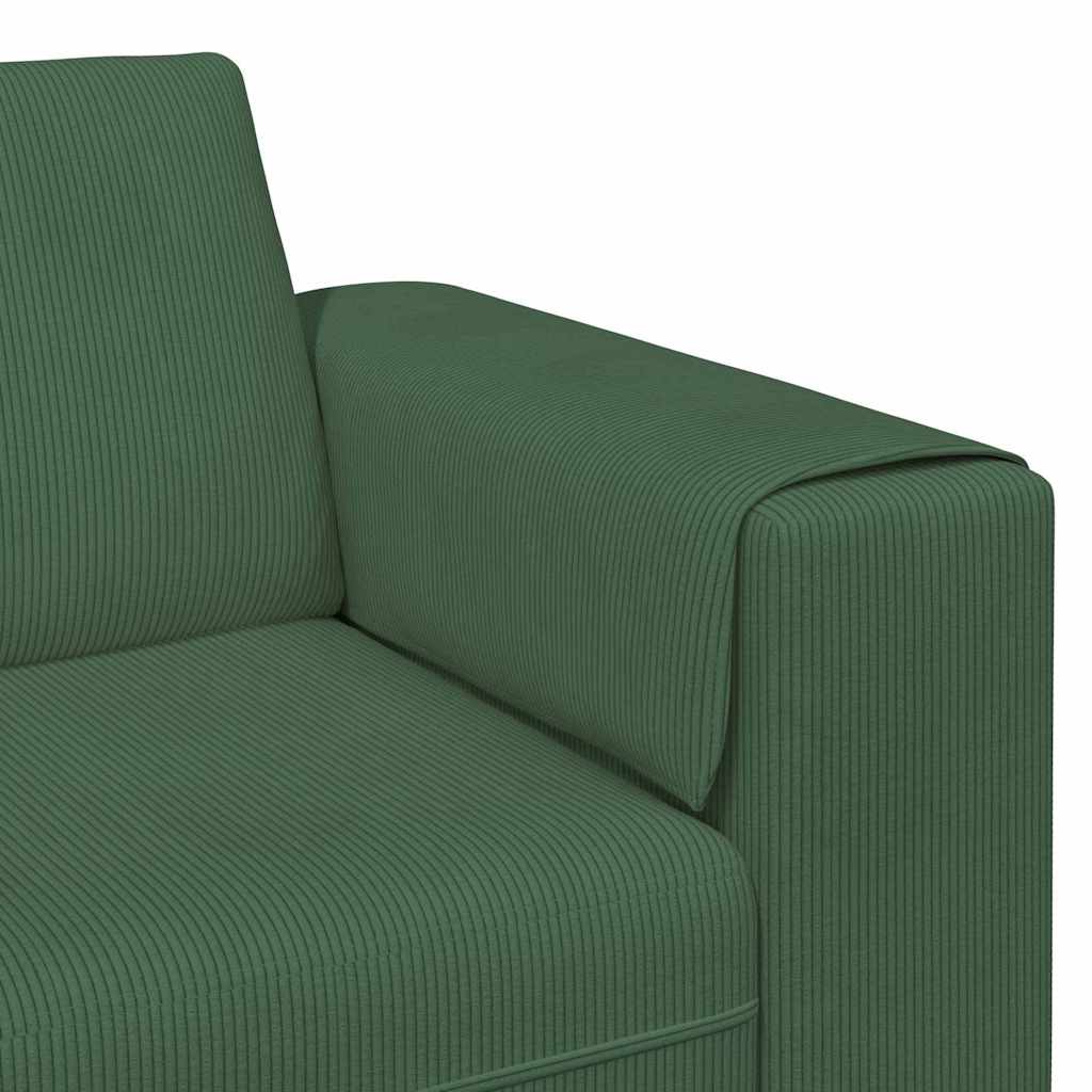 Sofá de Tecido com almofada Verde Escuro Tecido de veludo côtelé