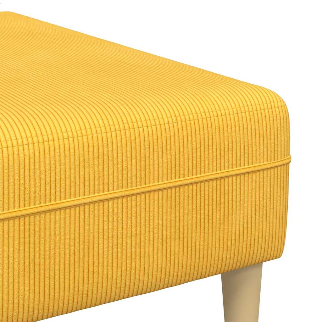 Sofá de Tecido Amarelo Claro Tecido de veludo côtelé